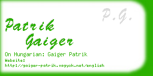 patrik gaiger business card